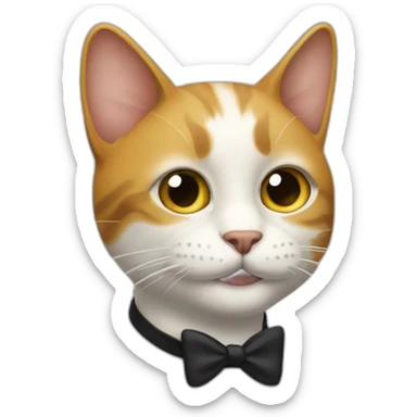 cat like charlie chaplin sticker
