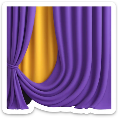 A purple curtain hanging down, made of soft fabric, slightly wrinkled or flowing sticker