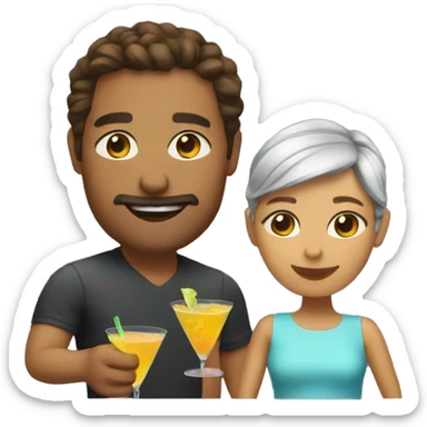 Couple having a cocktail  sticker