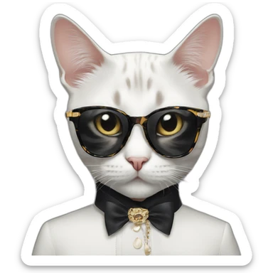 dior fashionable cat sticker