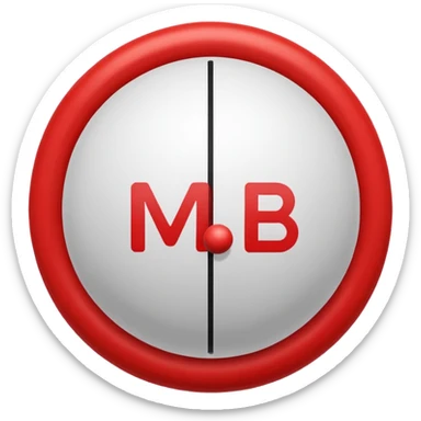Pull-ball with MB written in the circle in on it sticker