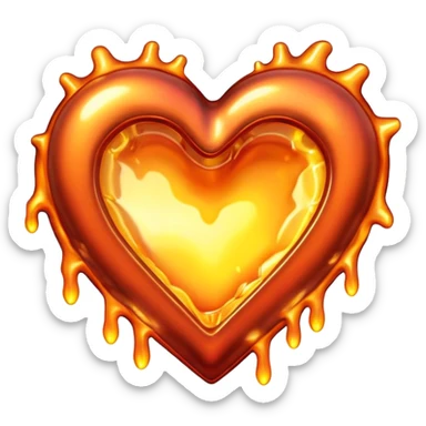 hot melting metal heart shape sticker