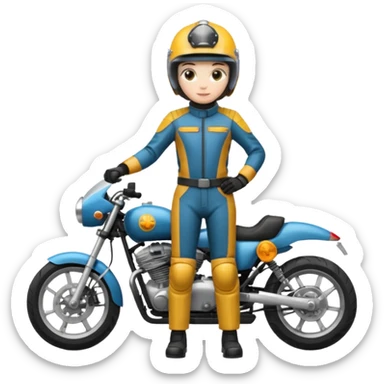 motorcycle human with helmet full body sticker