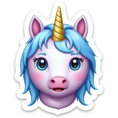 cry unicorn sticker