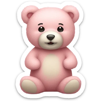 Light pink teddy bear sticker