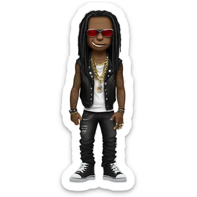Lil Wayne in Punk Rocker costume sticker