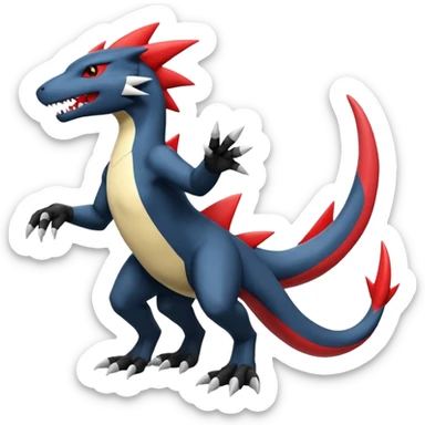 Salandit-Garchomp-Luxray-Zangoose-Fusion (full body) sticker