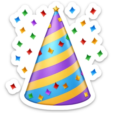 Happy Birthday Confetti Hat without Human sticker