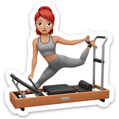 Pilates + red hair + white girl + reformer sticker