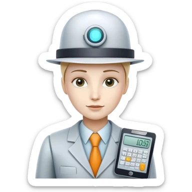 Robo Bookkeeper with accountant hat sticker