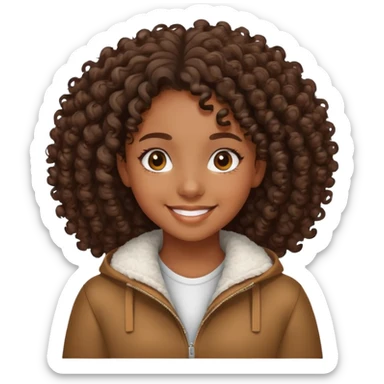 Black teenage girl with curly hair  sticker