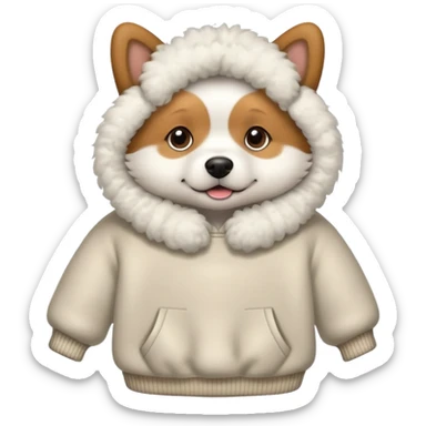 Dog wearing a pullover  sticker