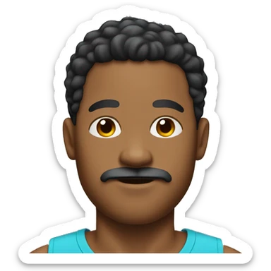 Light skin Black man with mustache and chin hair age 37  sticker