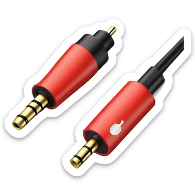 stereo adapter mini jack to big jack for headphones cable sticker