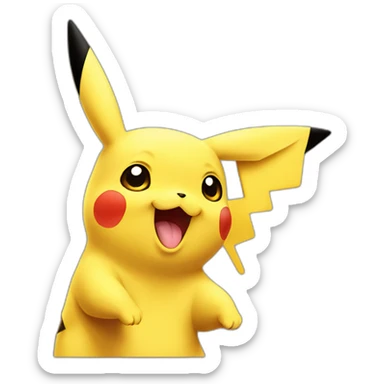 Pikachu face with one thumb up sticker