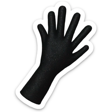 black sparkly elegant long gloves sticker
