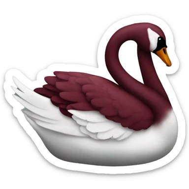 Dark red velvet swan sticker