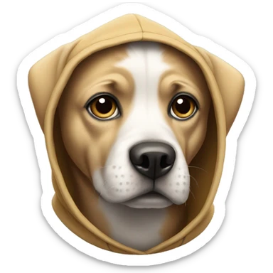 Dog wearing hoodie sticker