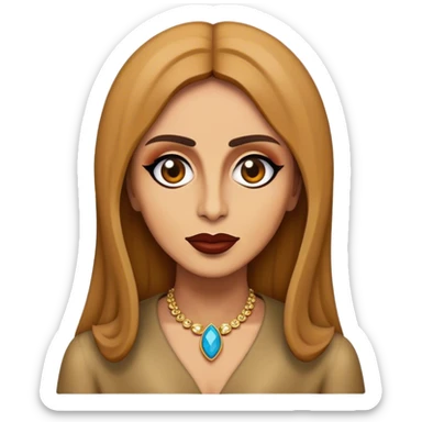 Cinematic Realistic Fairuz Pop Culture Emoji, featuring an iconic portrayal of the legendary singer rendered with vibrant textures and soulful, dynamic lighting. sticker