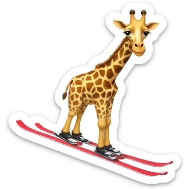 Giraffe skiing downhill sticker