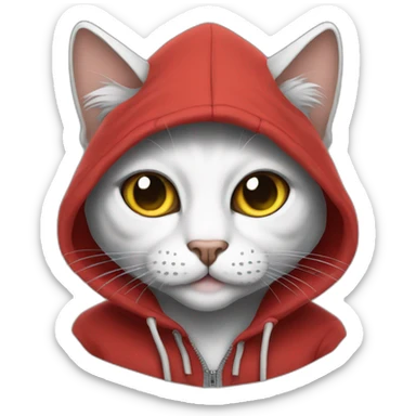 hacker cat with hoodie sticker