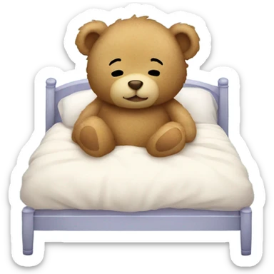 Baby Teddy Bear sleeping in a bed sticker