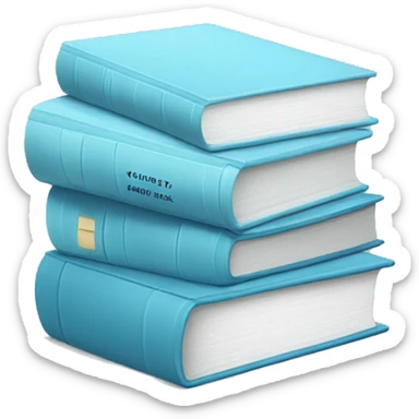 stack of baby blue books and coffee sticker