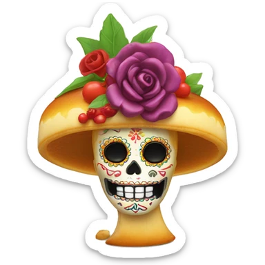 Dia de los muertos flan sticker