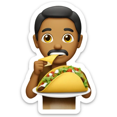 mexican eating taco sticker