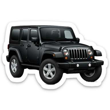 Black 4 door jeep wrangler sticker