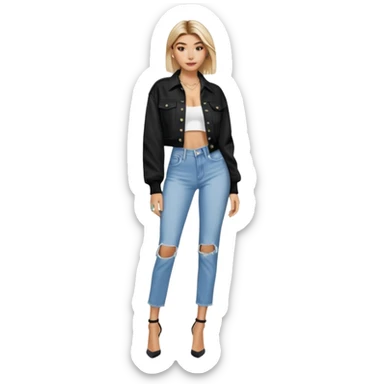 Hailey bieber en voyant tout le corps  sticker