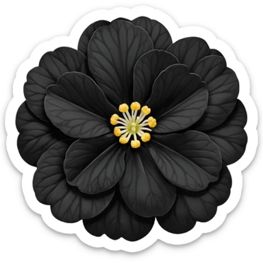 super realistic black begonia sticker