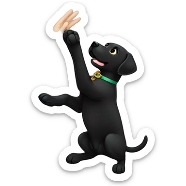 black labrador puppy high five sticker