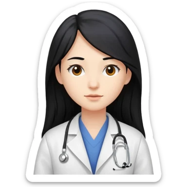 second year of medicine, but avatar with long black hair sticker