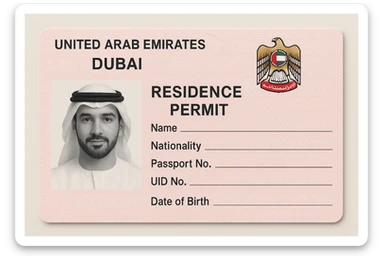 Dubai Residence Permit Card sticker