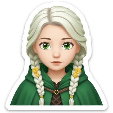 girlwith whitebraided hair, cloak sticker