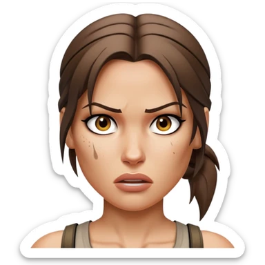 laracroft eyeroll emotion  sticker