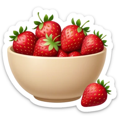 strawberries in beige bowl sticker