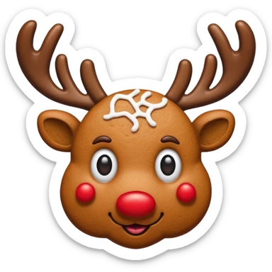gingerbread cookie in reindeer shape sticker
