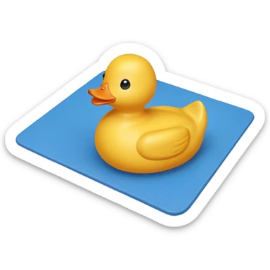 Rubber duck on blue mat sticker