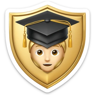 Shield with Graduation Cap sticker