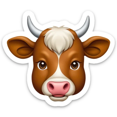 Vaca escocesa donde no se le ven los ojos sticker