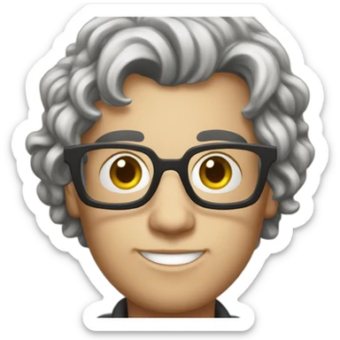Young millennial Beethoven with glasses sticker