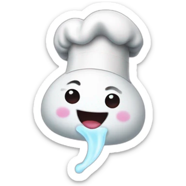 ghost chef hat pinched fingers blowing kiss heart sticker