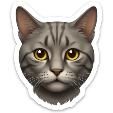 Cat with a beard brutal sticker