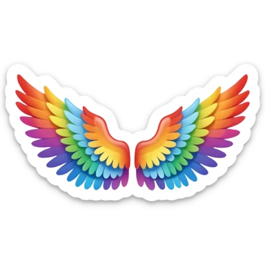 Simple tiny rainbow angel wings. Simple cute small left and right rainbow angel wings. Only wings. sticker