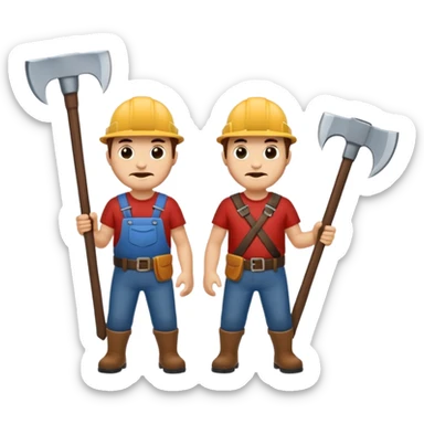 men with axes sticker