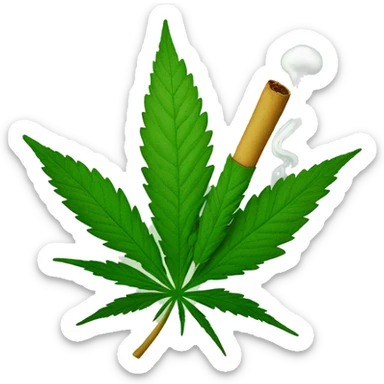 Cannabis joint with puff of smoke  sticker