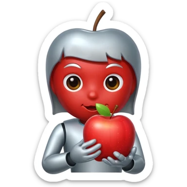android eating apple sticker