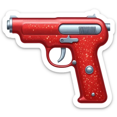 red glitter gun sticker
